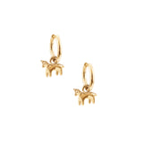 Kara Yoo-Lamb Charm Hoops-Earrings-14k Gold Plated-Blue Ruby Jewellery-Vancouver Canada