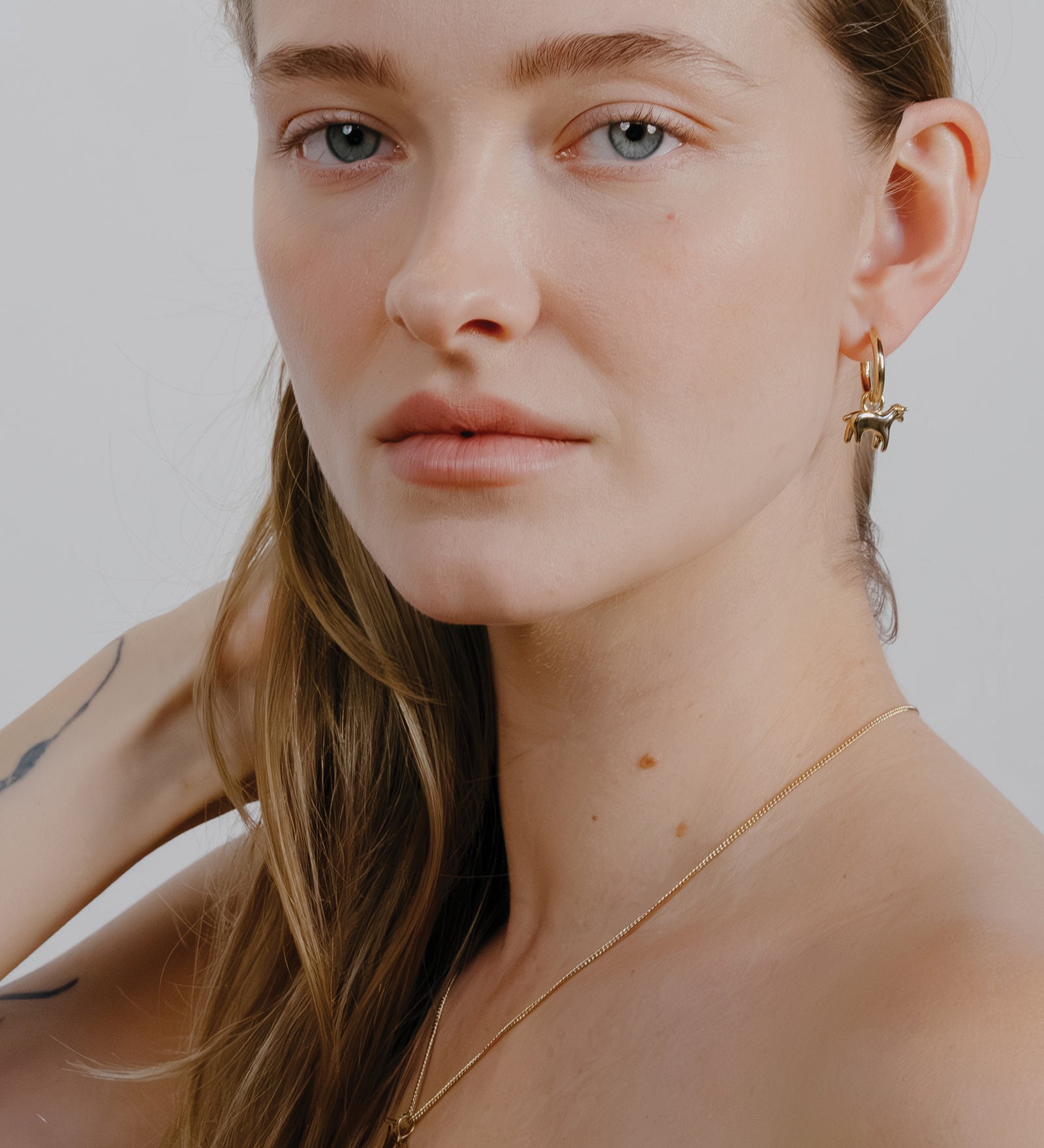 Lamb Charm Hoops 14k Gold Plated