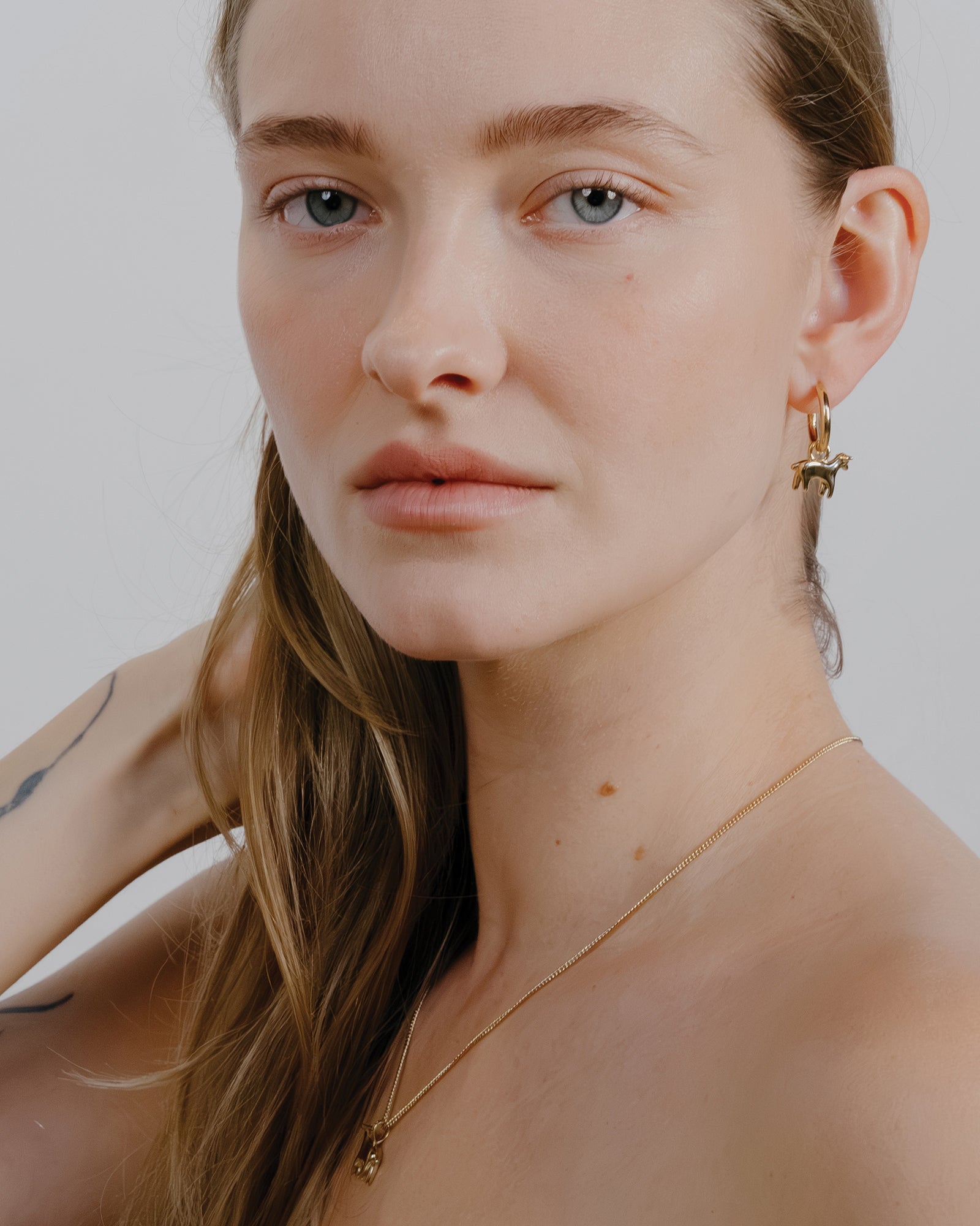 Lamb Charm Hoops 14k Gold Plated