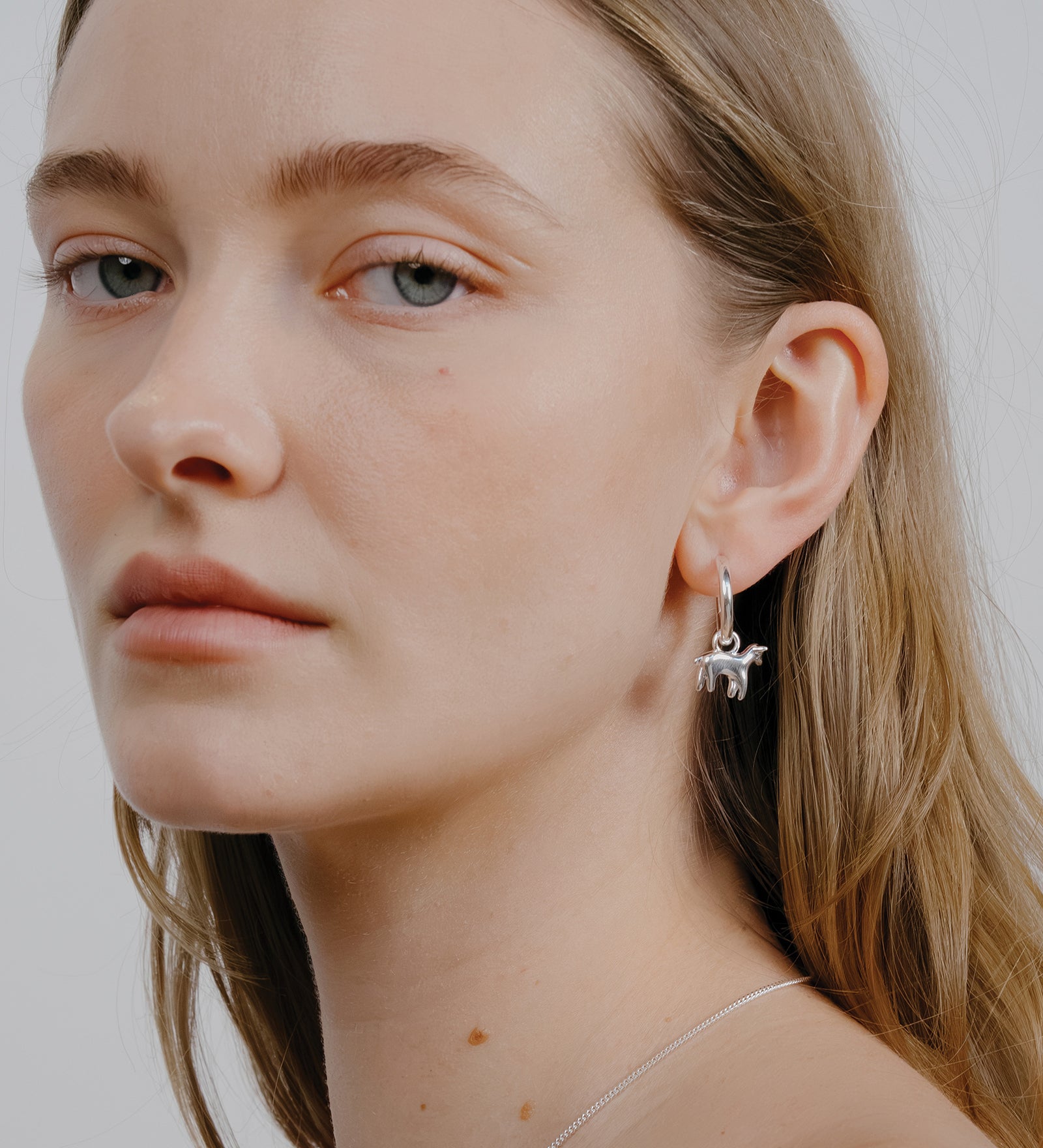 Lamb Charm Hoops Sterling Silver, Silver Plated