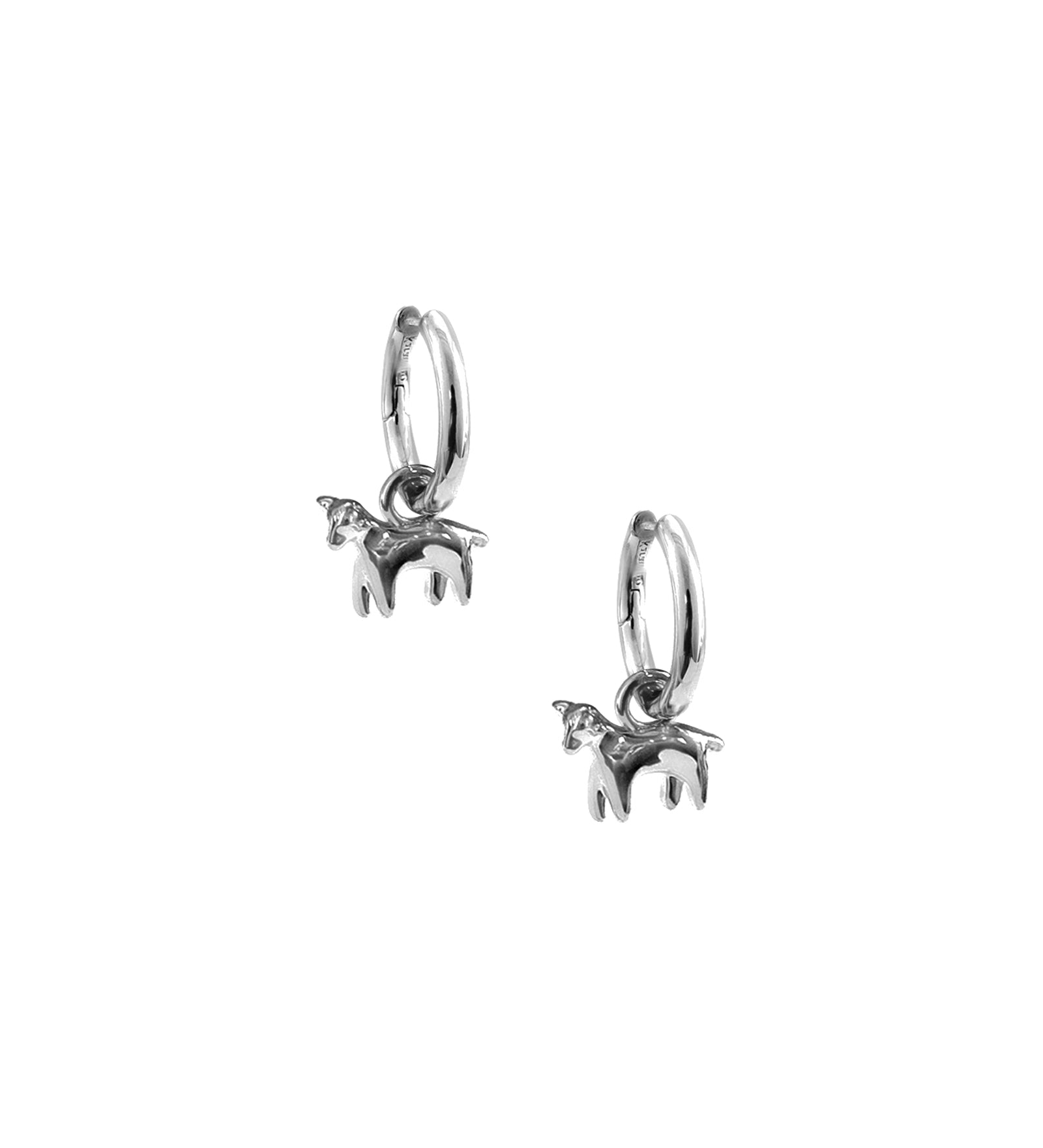 Lamb Charm Hoops Sterling Silver, Silver Plated