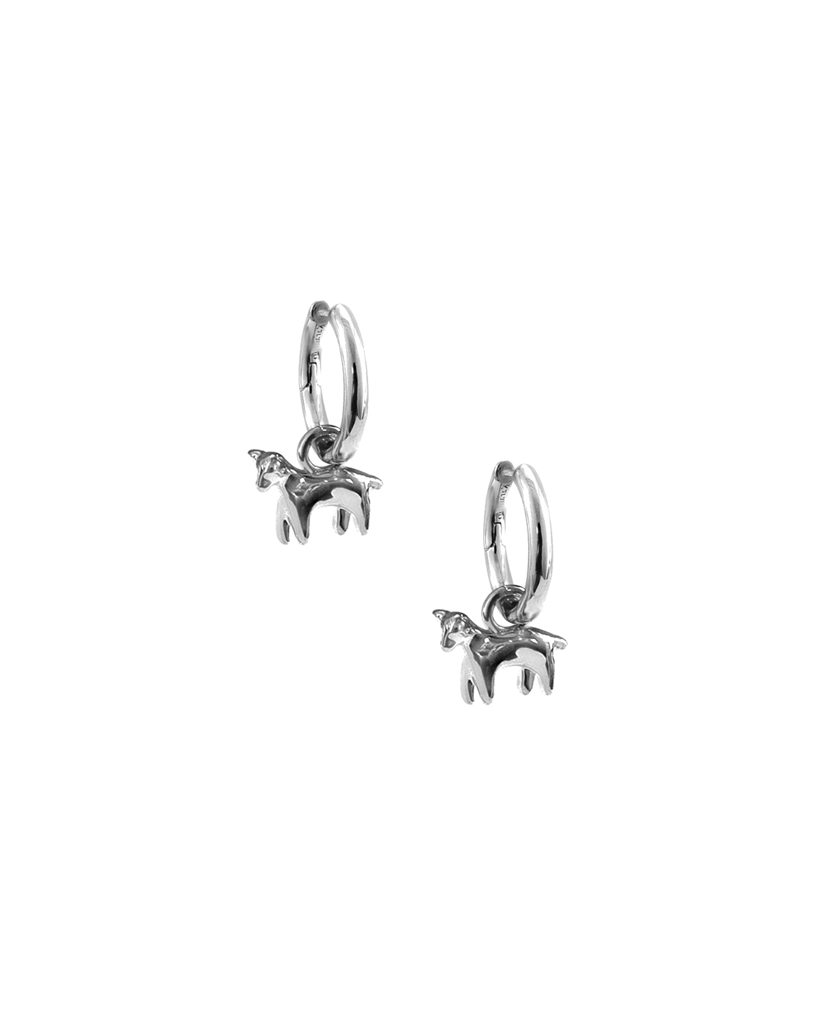 Lamb Charm Hoops Sterling Silver, Silver Plated