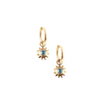 Kara Yoo-Alba Charm Hoops-Earrings-14k Gold Plated, Cubic Zirconia-Blue Ruby Jewellery-Vancouver Canada