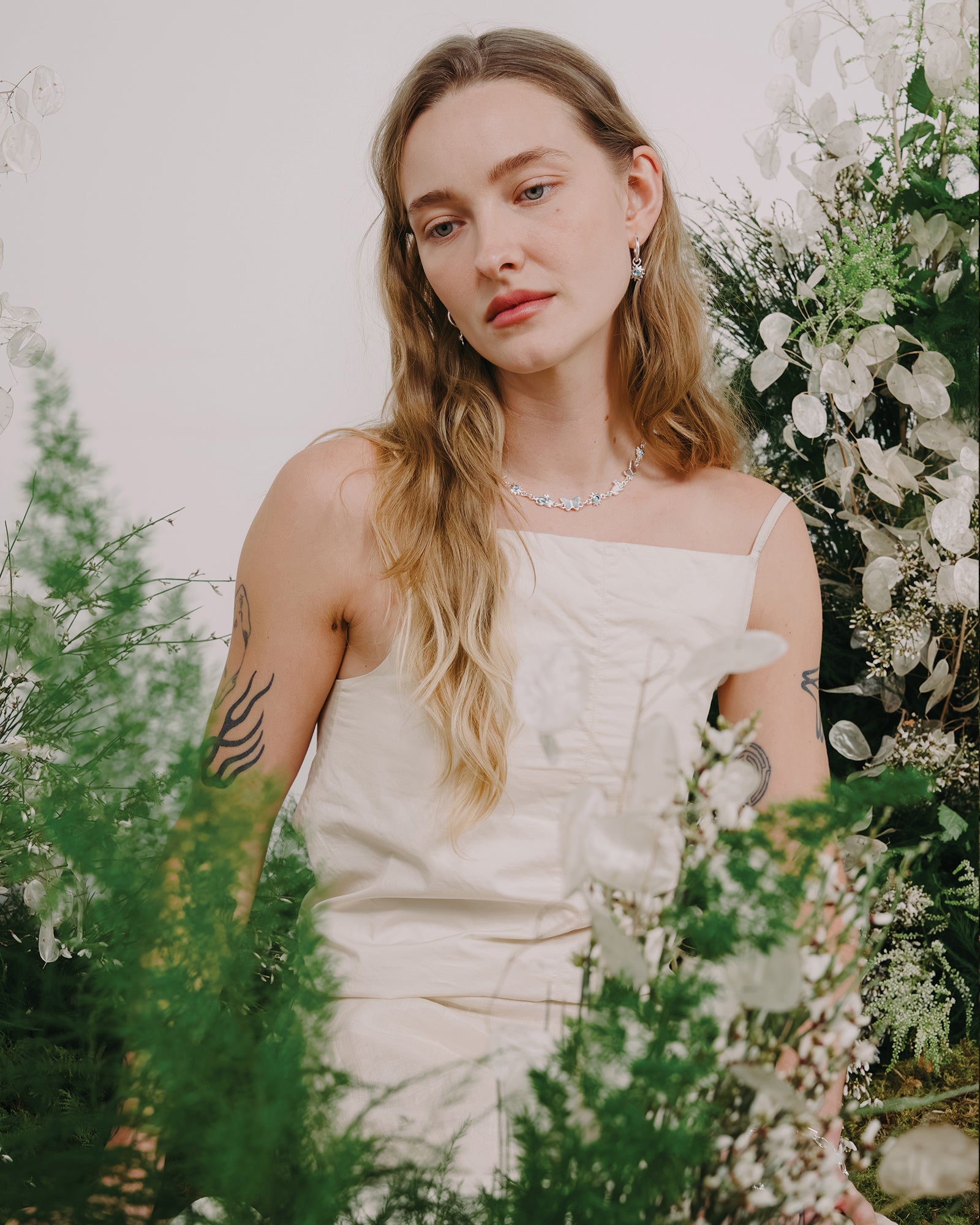 Alba Charm Hoops Sterling Silver, Silver Plated, Sky