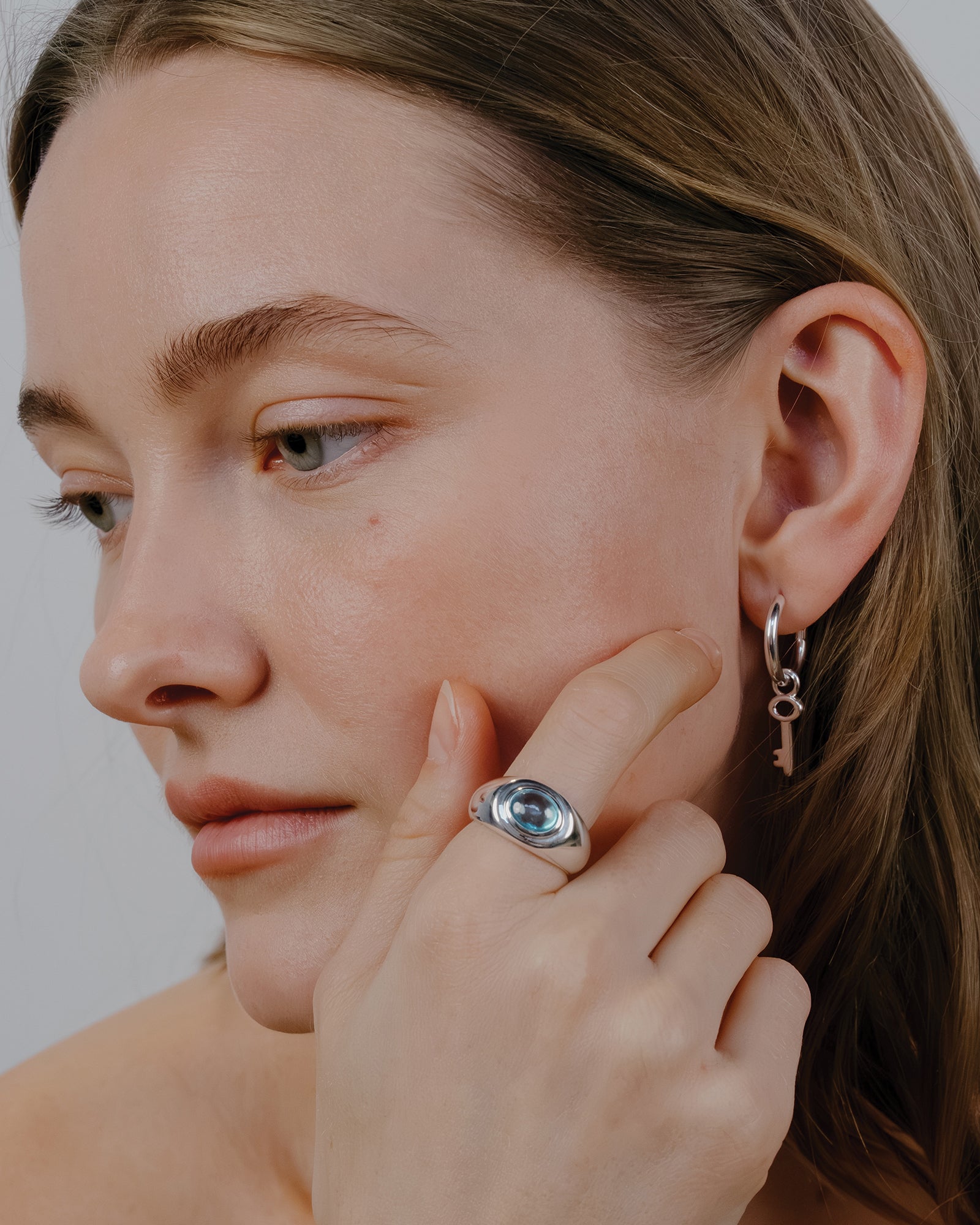 Naia Ring Sterling Silver, Sky / 5