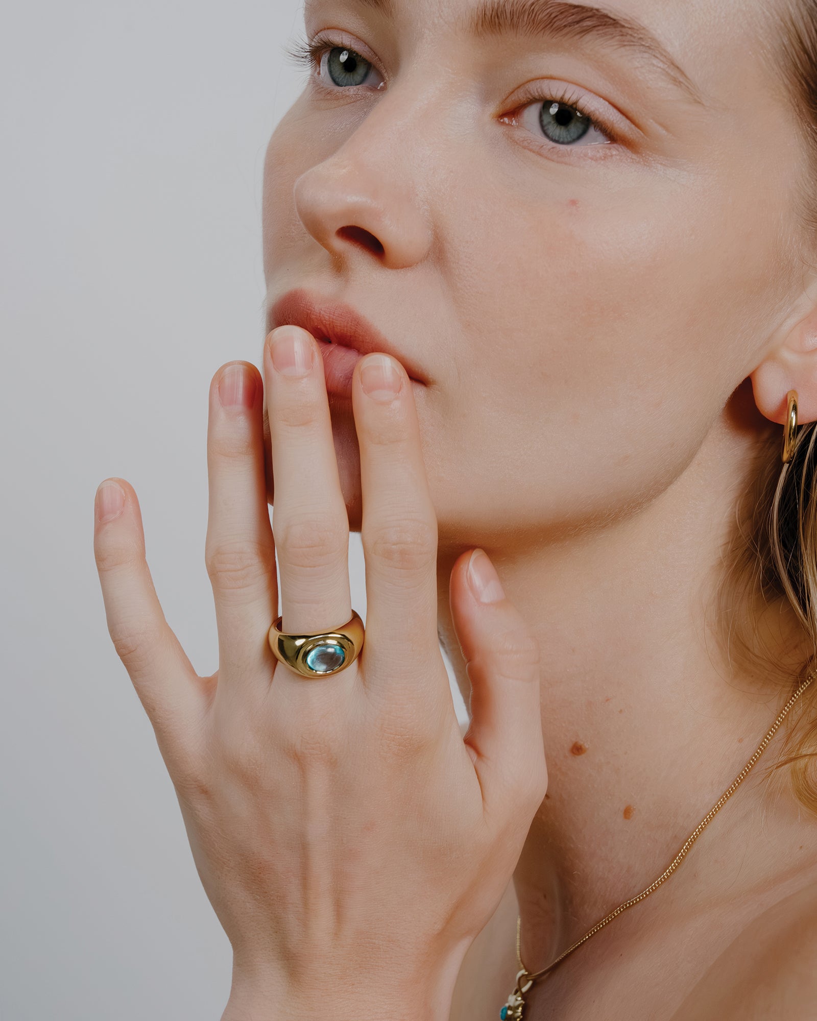Naia Ring 14k Gold Plated, Sky / 5
