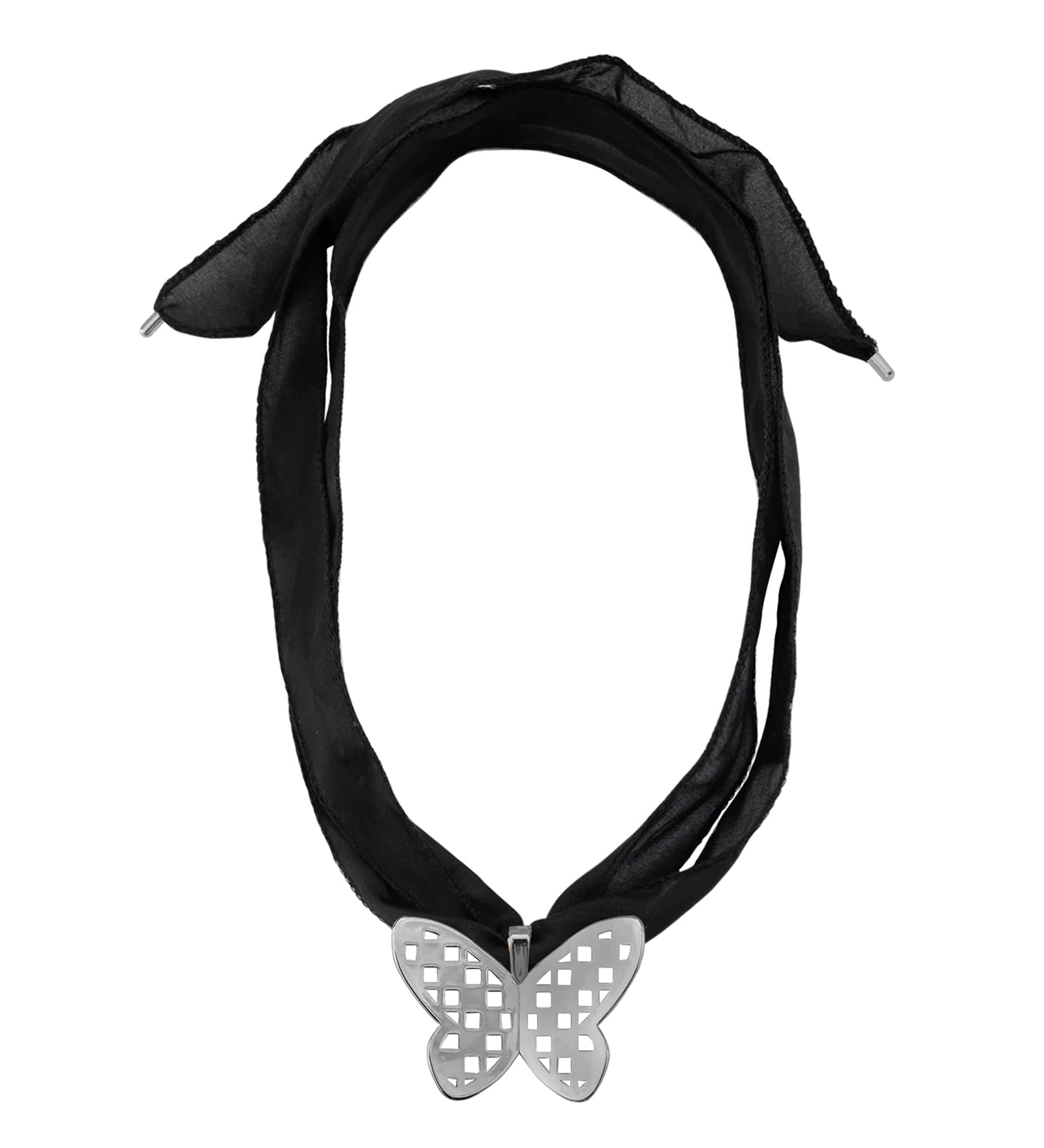 Mirelle Necklace Silver Plated, Silk
