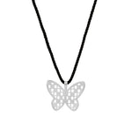 Kara Yoo-Mirelle Necklace-Necklaces-Silver Plated, Cord-Blue Ruby Jewellery-Vancouver Canada