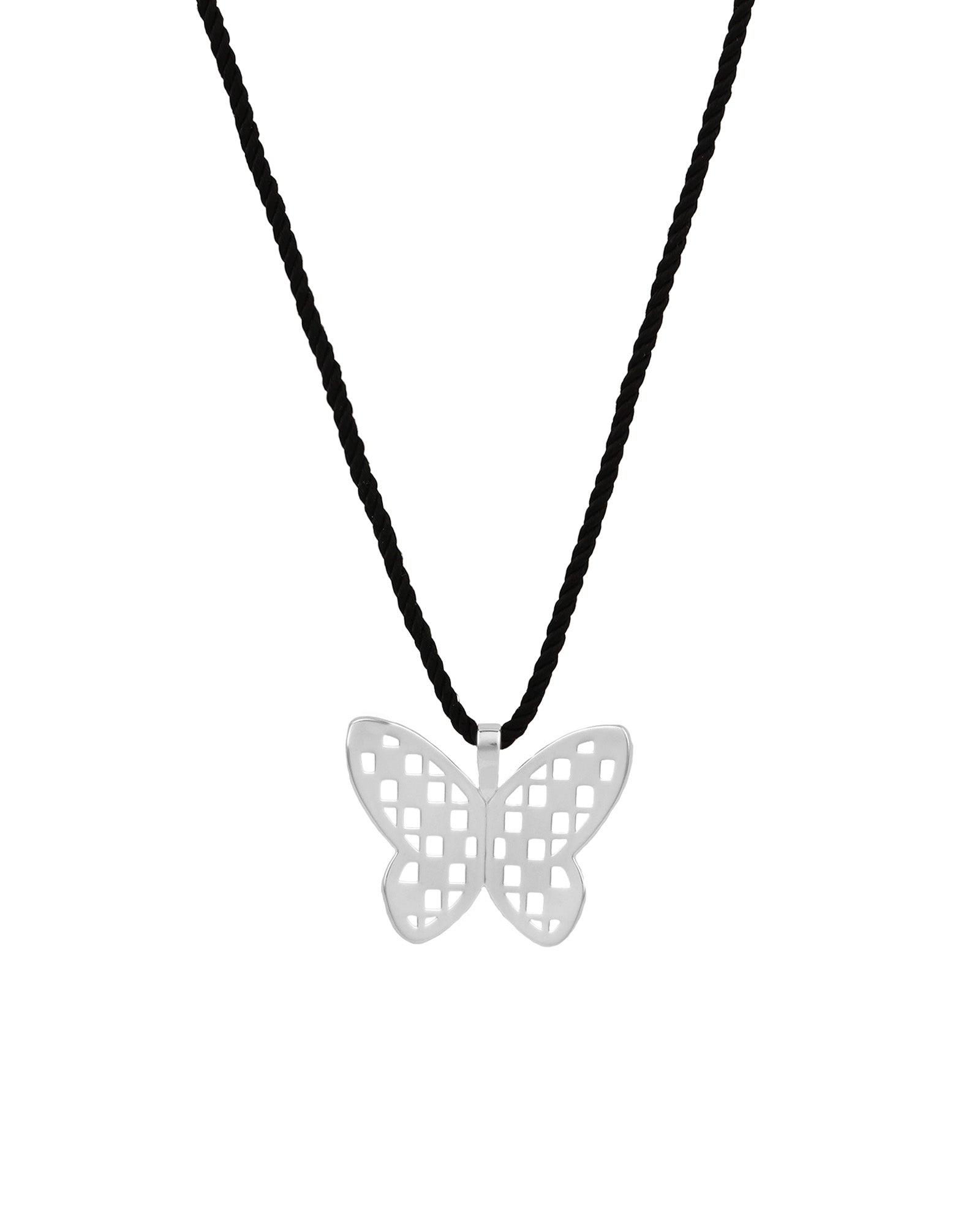 Kara Yoo-Mirelle Necklace-Necklaces-Silver Plated, Cord-Blue Ruby Jewellery-Vancouver Canada