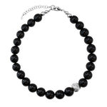 Kara Yoo-Jisu Necklace | Black Onyx-Necklaces-Silver Plated, Onyx-Blue Ruby Jewellery-Vancouver Canada
