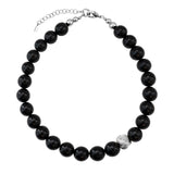 Kara Yoo-Jisu Necklace | Black Onyx-Necklaces-Silver Plated, Onyx-Blue Ruby Jewellery-Vancouver Canada