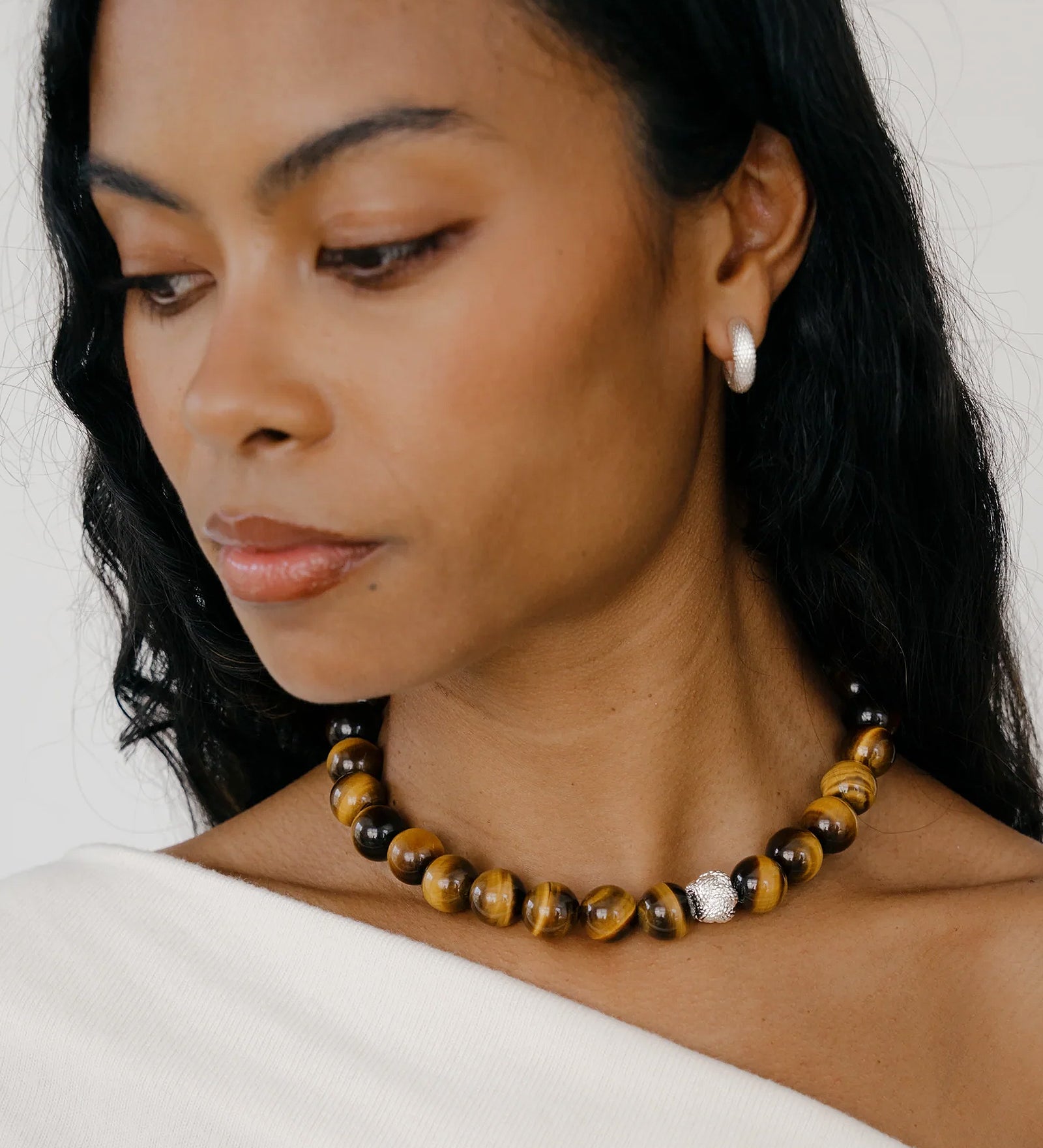 Kara Yoo-Jisu Necklace | Tigers Eye-Necklaces-Blue Ruby Jewellery-Vancouver Canada