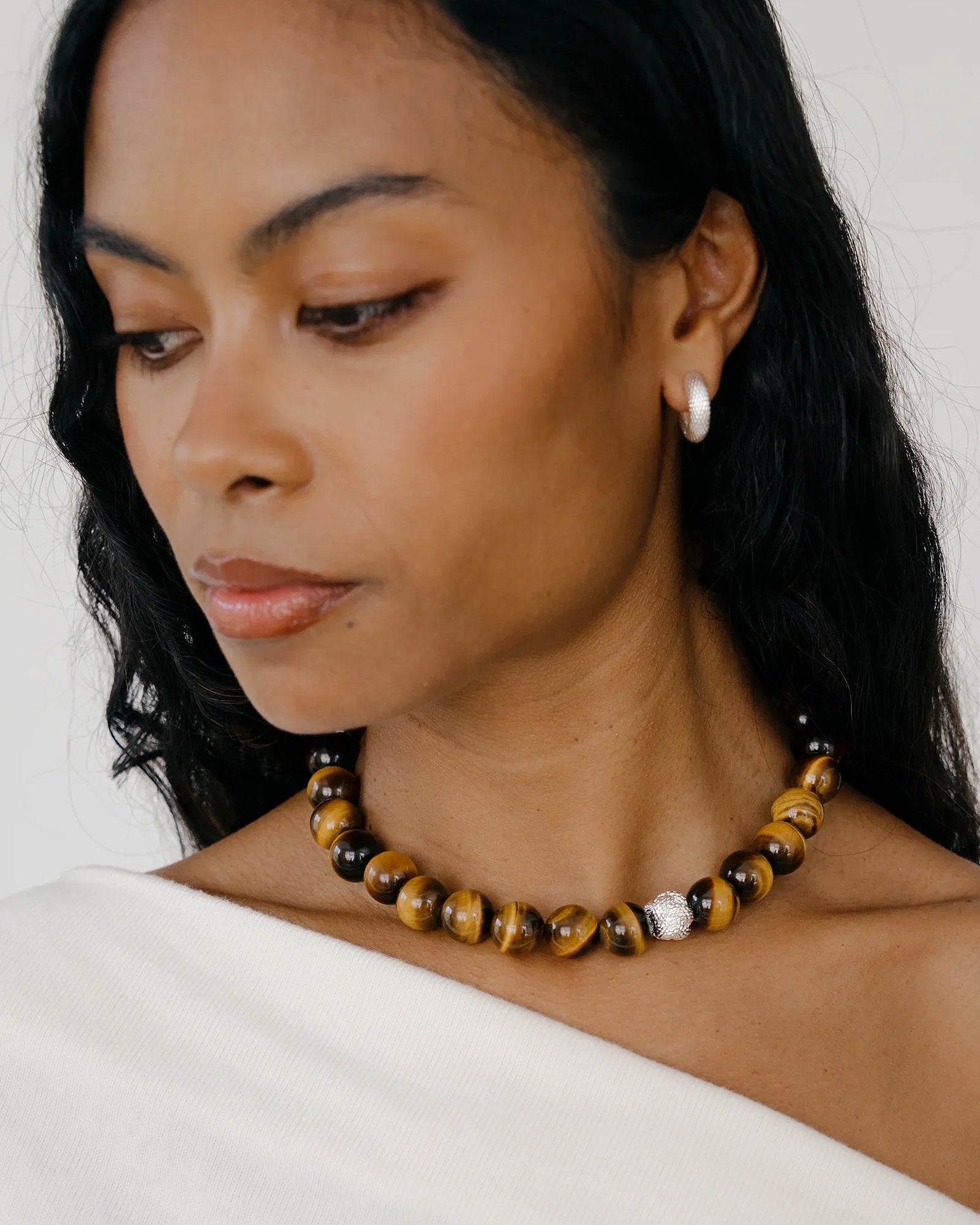 Kara Yoo-Jisu Necklace | Tigers Eye-Necklaces-Blue Ruby Jewellery-Vancouver Canada