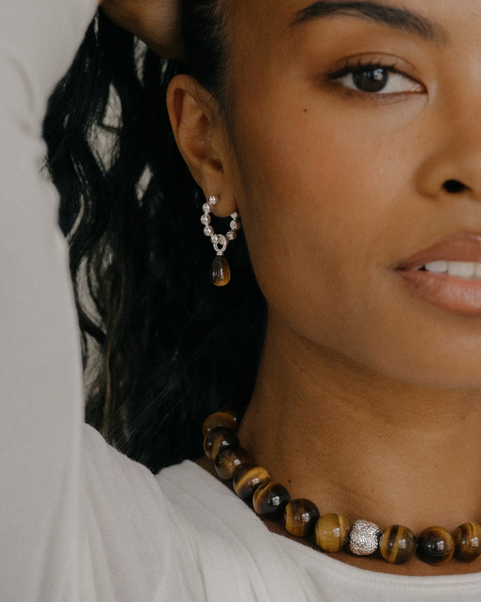 Kara Yoo-Jisu Necklace | Tigers Eye-Necklaces-Blue Ruby Jewellery-Vancouver Canada