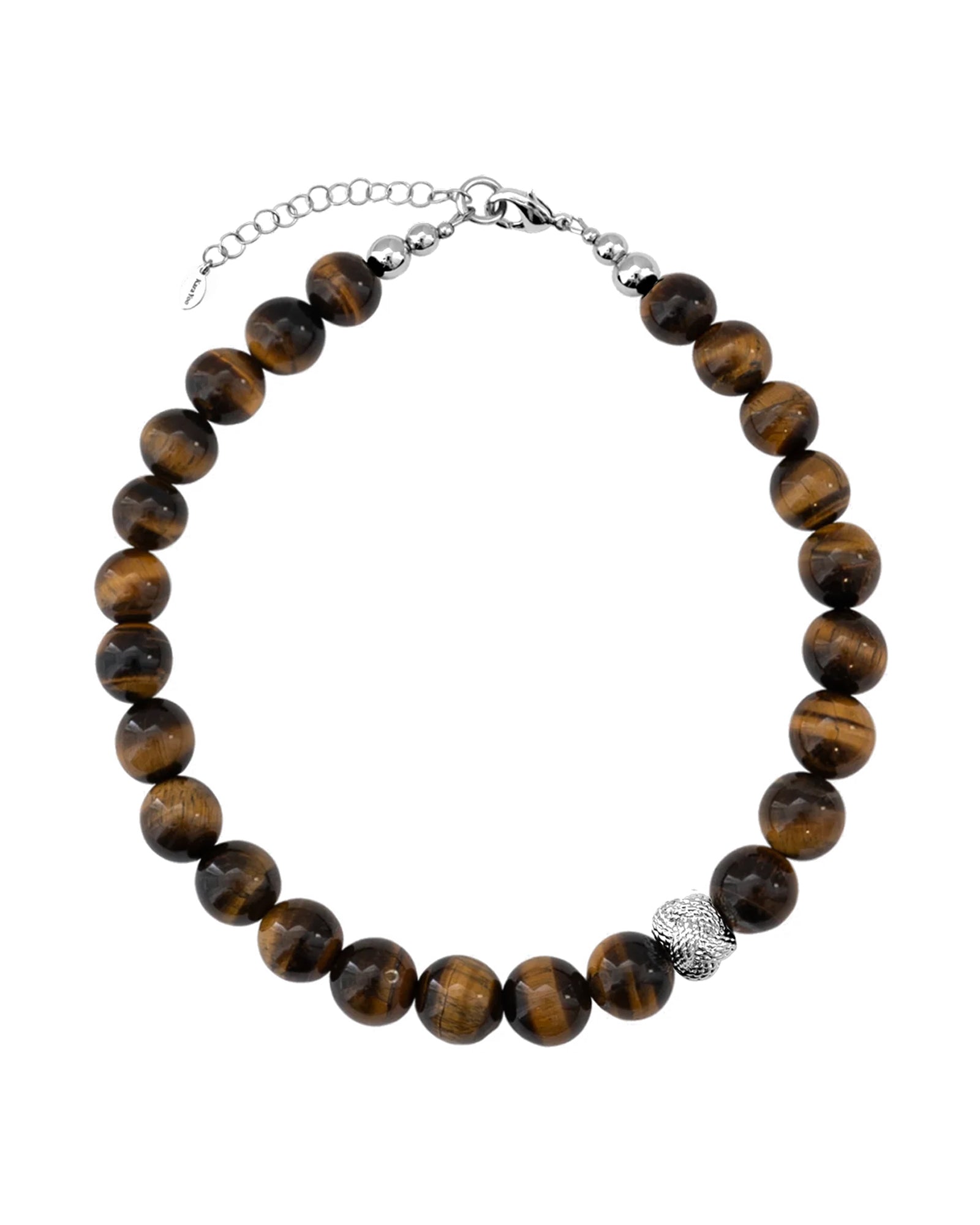 Kara Yoo-Jisu Necklace | Tigers Eye-Necklaces-Silver Plated, Tiger's Eye-Blue Ruby Jewellery-Vancouver Canada