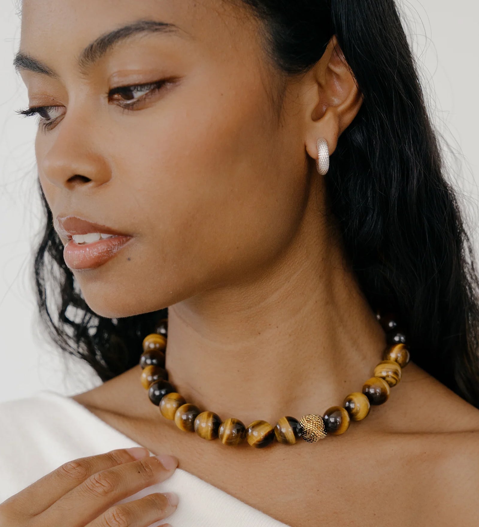 Kara Yoo-Jisu Necklace | Tigers Eye-Necklaces-Blue Ruby Jewellery-Vancouver Canada