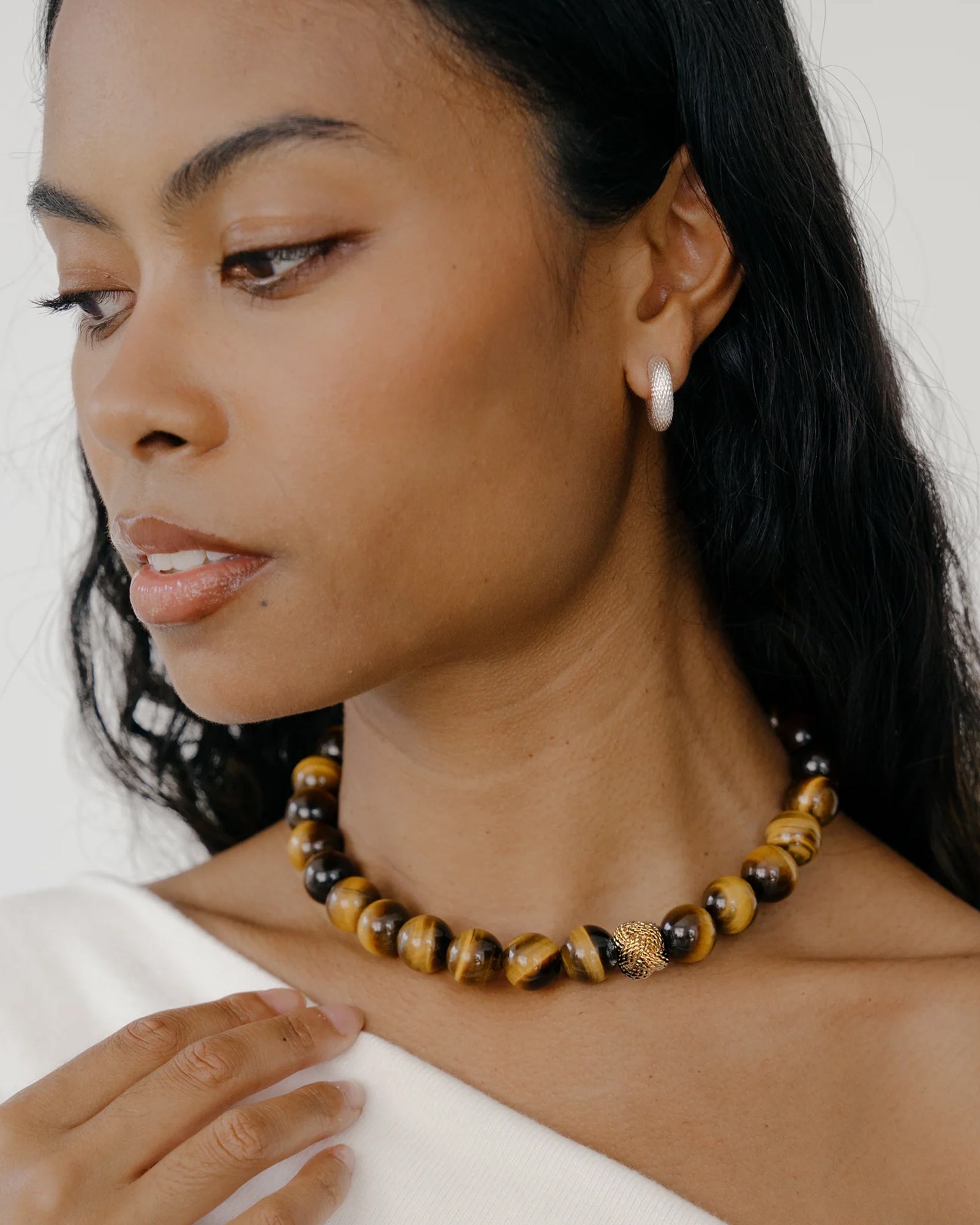 Kara Yoo-Jisu Necklace | Tigers Eye-Necklaces-Blue Ruby Jewellery-Vancouver Canada