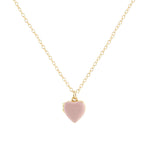 Kris Nations-Enamel Heart Locket-Necklaces-18k Gold Vermeil, Pink Enamel-Blue Ruby Jewellery-Vancouver Canada