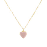 Kris Nations-Enamel Heart Locket-Necklaces-18k Gold Vermeil, Pink Enamel-Blue Ruby Jewellery-Vancouver Canada