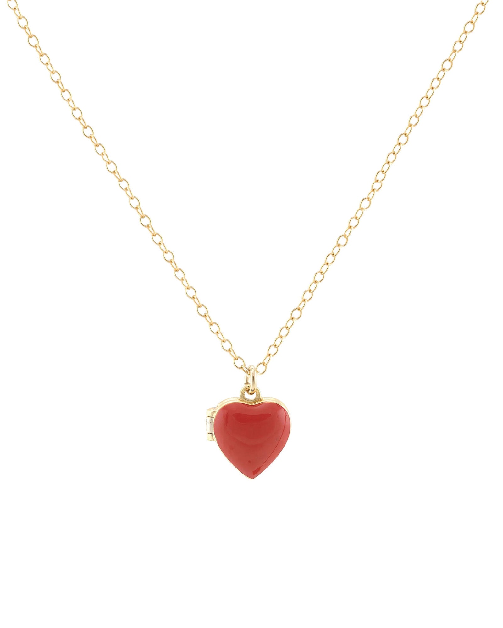 Kris Nations-Enamel Heart Locket-Necklaces-18k Gold Vermeil, Red Enamel-Blue Ruby Jewellery-Vancouver Canada