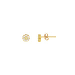 Daisy Single CZ Studs 18k Gold Vermeil, Cubic Zirconia