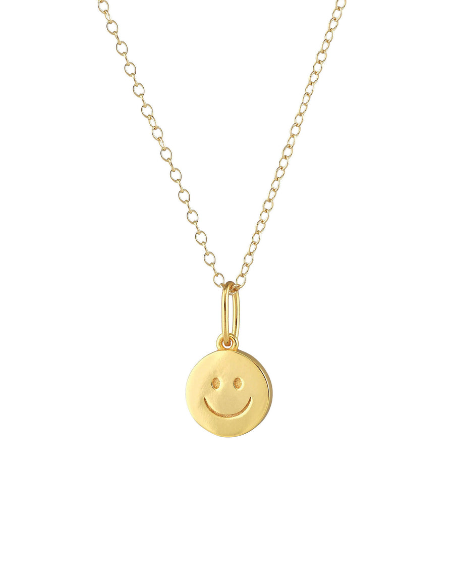 Smiley Face Necklace 18k Gold Vermeil
