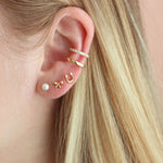 Kris Nations-Horseshoe Studs-Earrings-18k Gold Vermeil-Blue Ruby Jewellery-Vancouver Canada