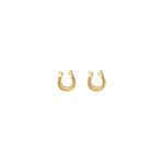 Kris Nations-Horseshoe Studs-Earrings-18k Gold Vermeil-Blue Ruby Jewellery-Vancouver Canada