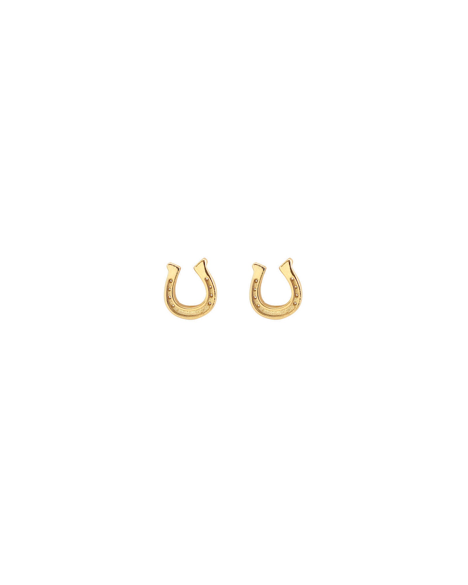 Kris Nations-Horseshoe Studs-Earrings-18k Gold Vermeil-Blue Ruby Jewellery-Vancouver Canada
