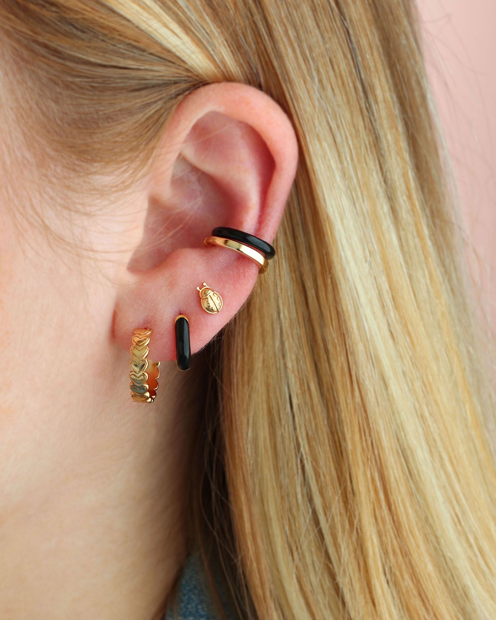 Kris Nations-Ladybug Studs-Earrings-18k Gold Vermeil-Blue Ruby Jewellery-Vancouver Canada