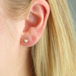 Opal Heart Stud Earrings 18k Gold Vermeil, Opal