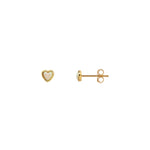 Opal Heart Stud Earrings 18k Gold Vermeil, Opal