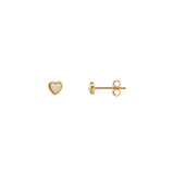 Opal Heart Stud Earrings 18k Gold Vermeil, Opal