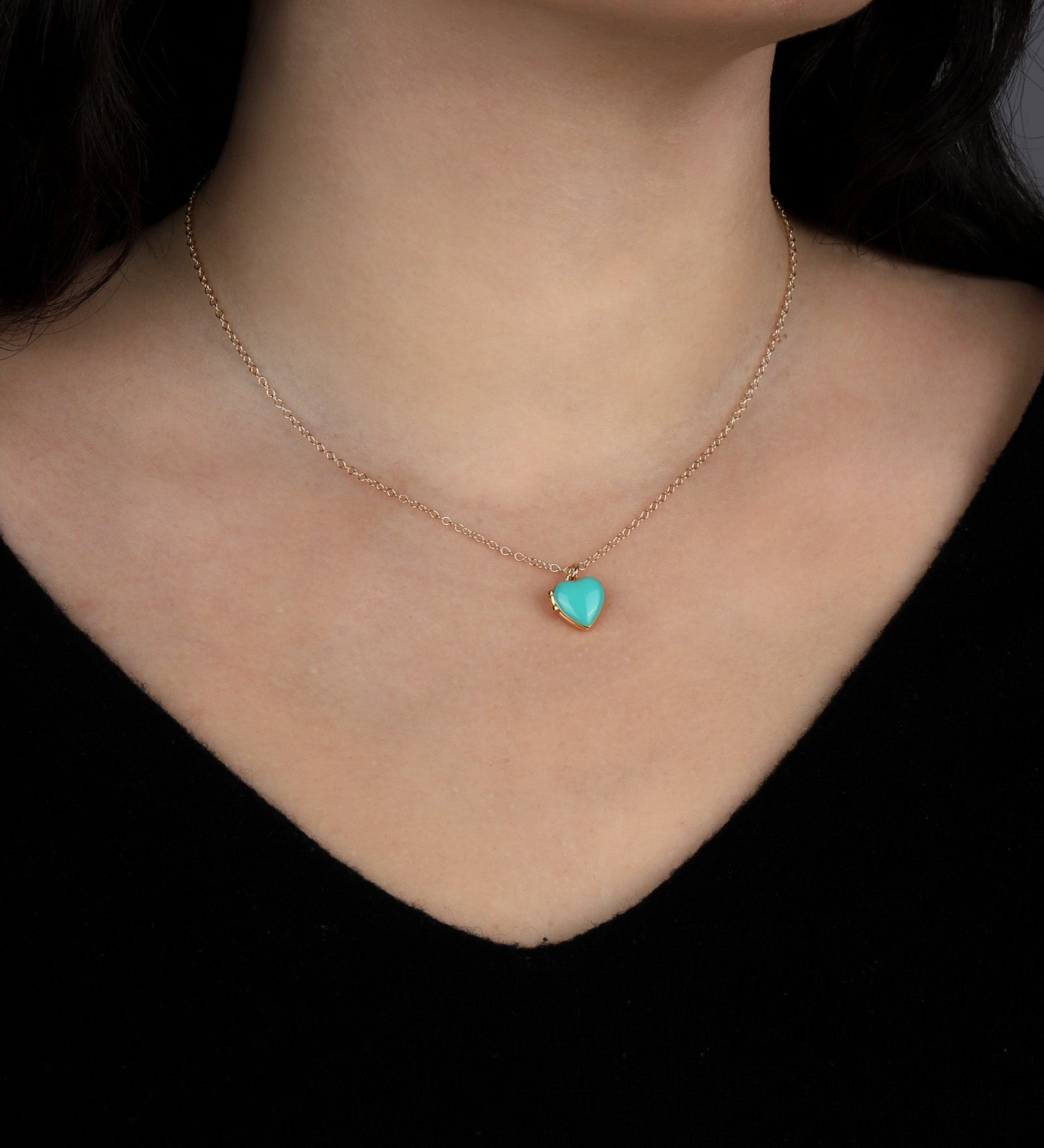 Kris Nations-Enamel Heart Locket-Necklaces-Blue Ruby Jewellery-Vancouver Canada