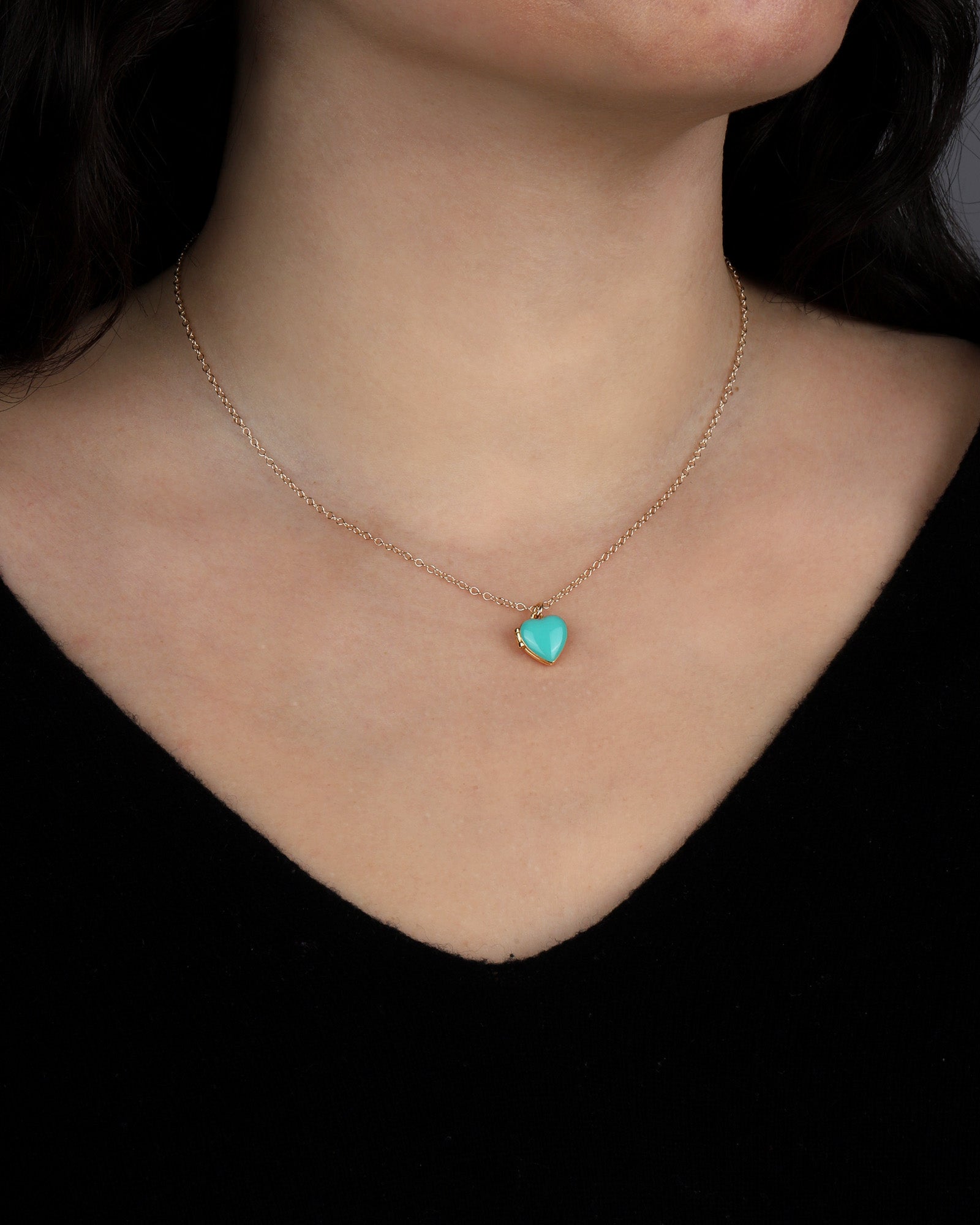 Kris Nations-Enamel Heart Locket-Necklaces-Blue Ruby Jewellery-Vancouver Canada