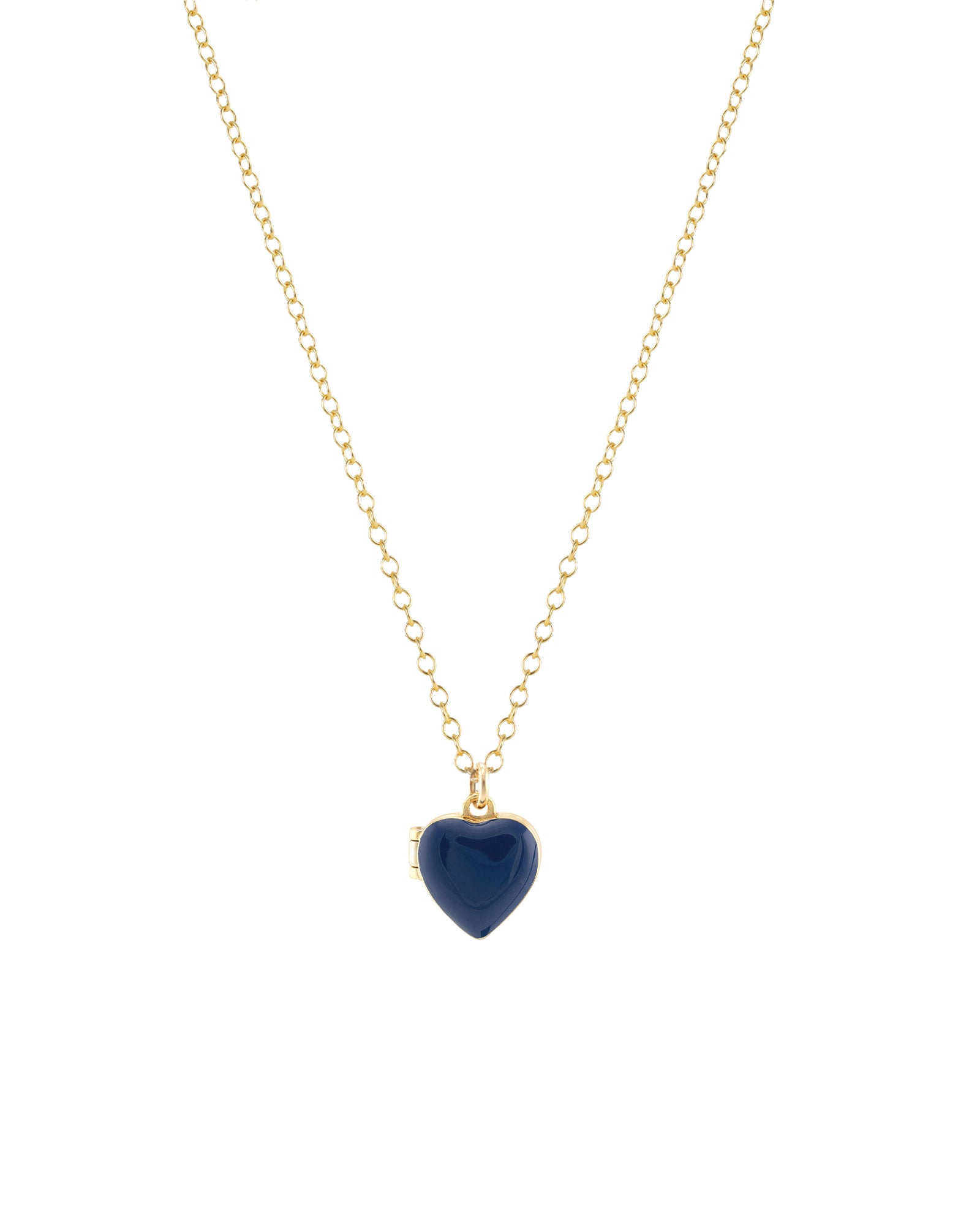 Kris Nations-Enamel Heart Locket-Necklaces-18k Gold Vermeil, Cobalt Enamel-Blue Ruby Jewellery-Vancouver Canada