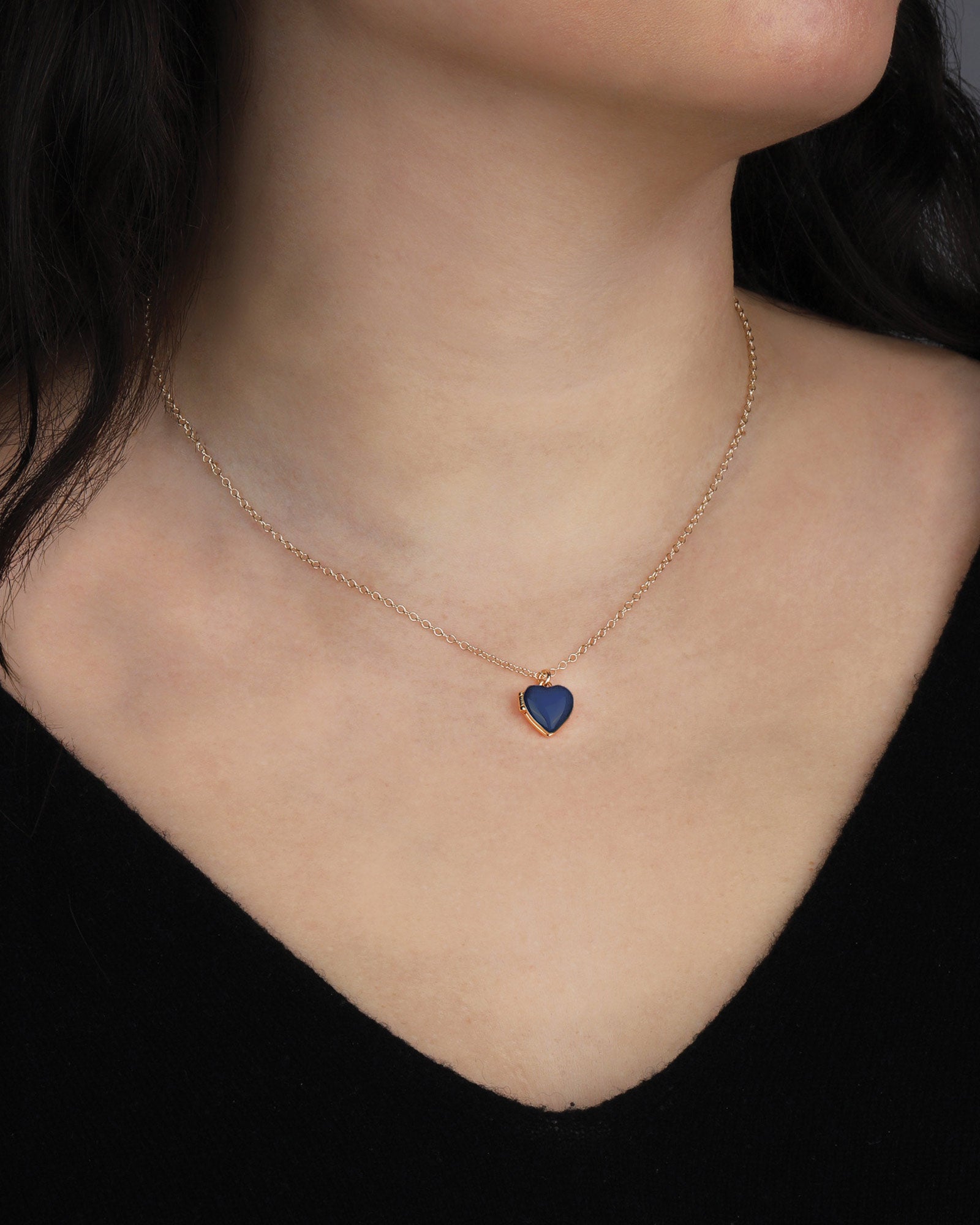 Kris Nations-Enamel Heart Locket-Necklaces-Blue Ruby Jewellery-Vancouver Canada