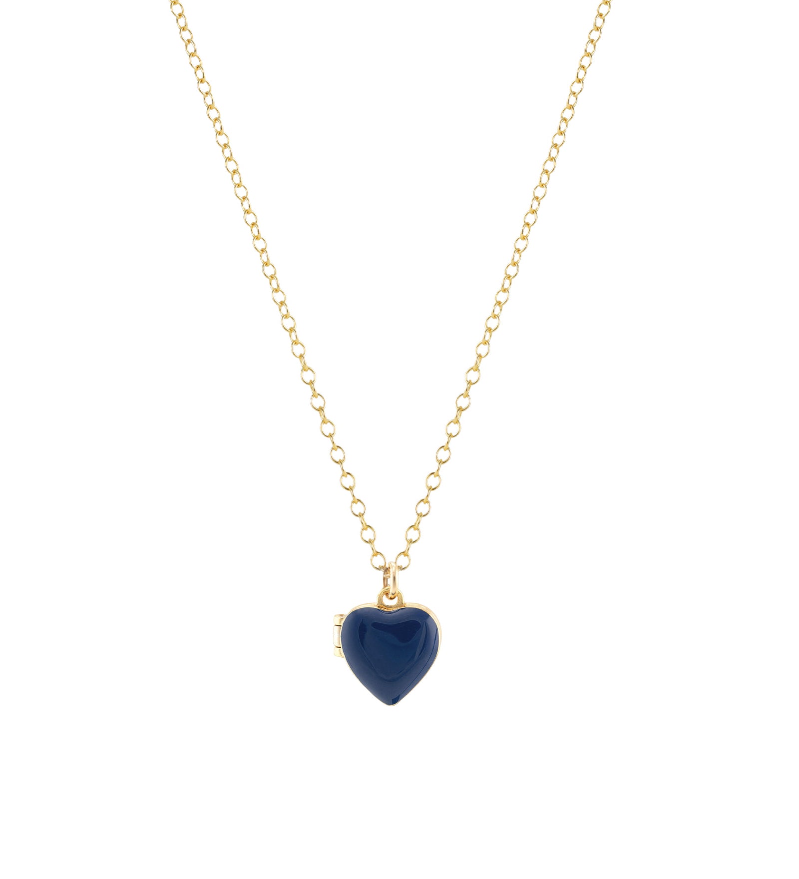 Kris Nations-Enamel Heart Locket-Necklaces-18k Gold Vermeil, Cobalt Enamel-Blue Ruby Jewellery-Vancouver Canada