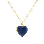 Heart Locket 18k Gold Vermeil, Cobalt Enamel