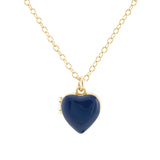 Heart Locket 18k Gold Vermeil, Cobalt Enamel
