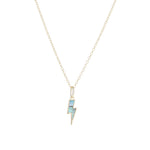 Kris Nations-Abalone Lightning Bolt Charm Necklace-Necklaces-18k Gold Vermeil, Abalone-Blue Ruby Jewellery-Vancouver Canada