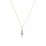Kris Nations-Abalone Lightning Bolt Charm Necklace-Necklaces-18k Gold Vermeil, Abalone-Blue Ruby Jewellery-Vancouver Canada