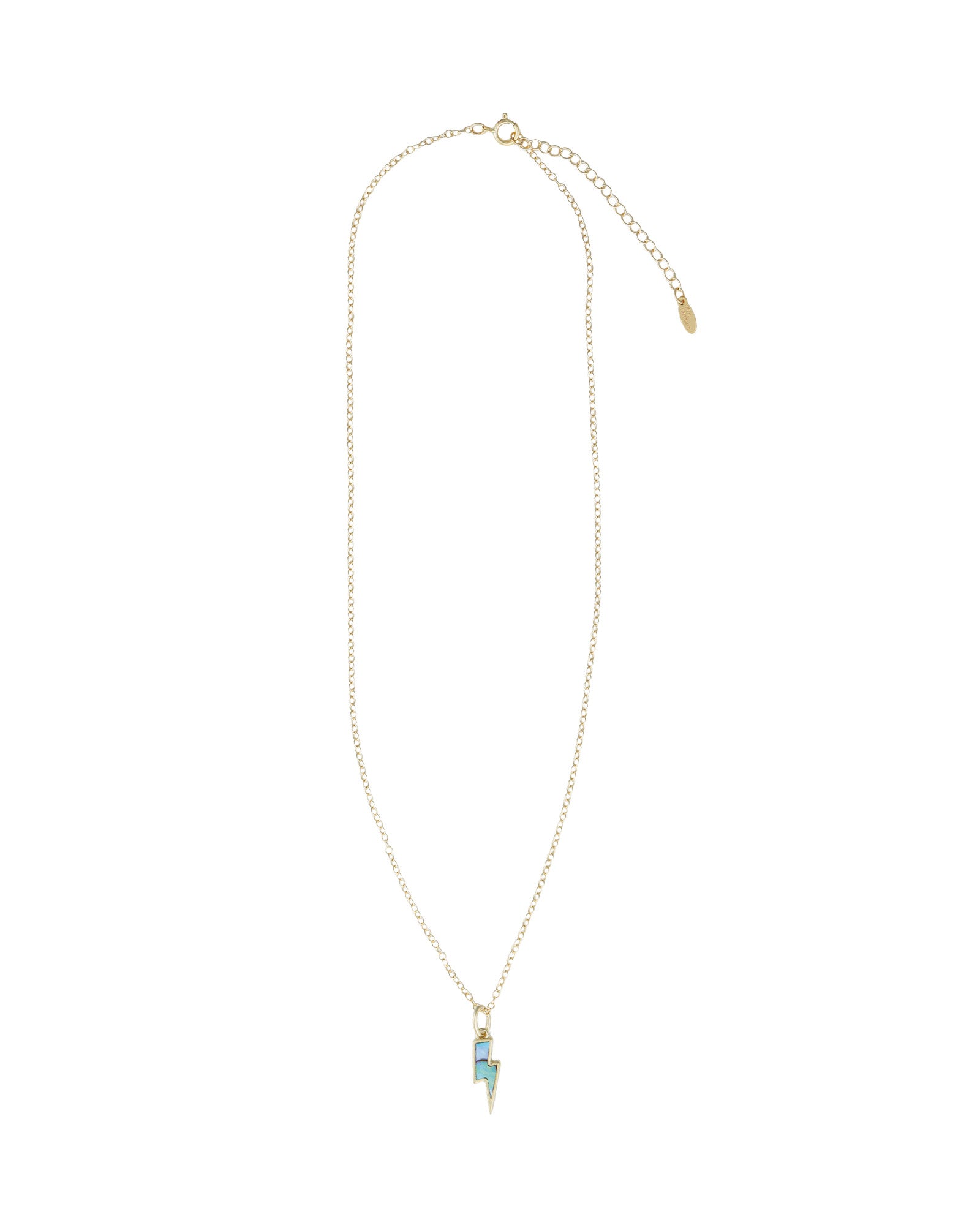 Kris Nations-Abalone Lightning Bolt Charm Necklace-Necklaces-Blue Ruby Jewellery-Vancouver Canada