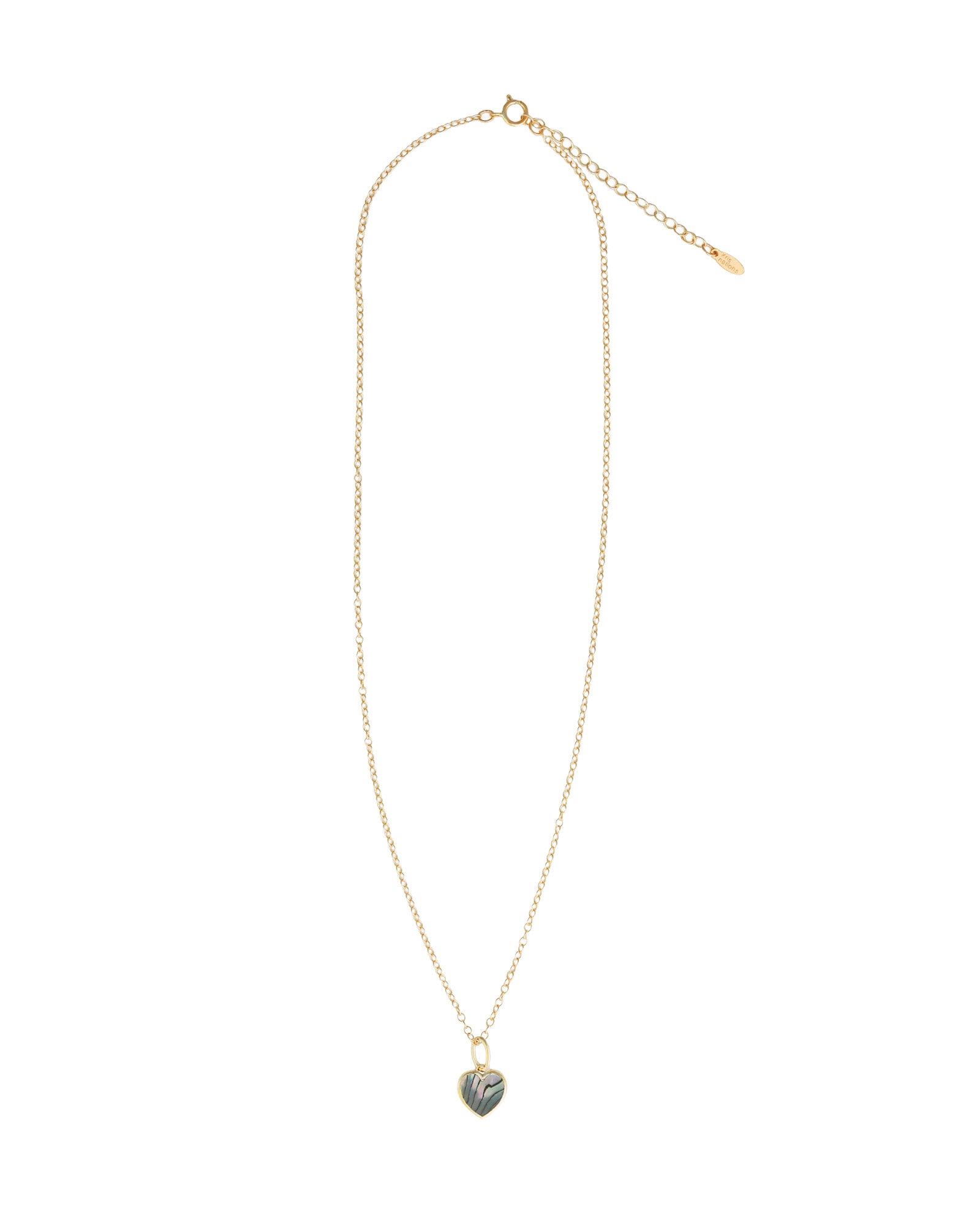Kris Nations-Abalone Heart Charm Necklace-Necklaces-Blue Ruby Jewellery-Vancouver Canada
