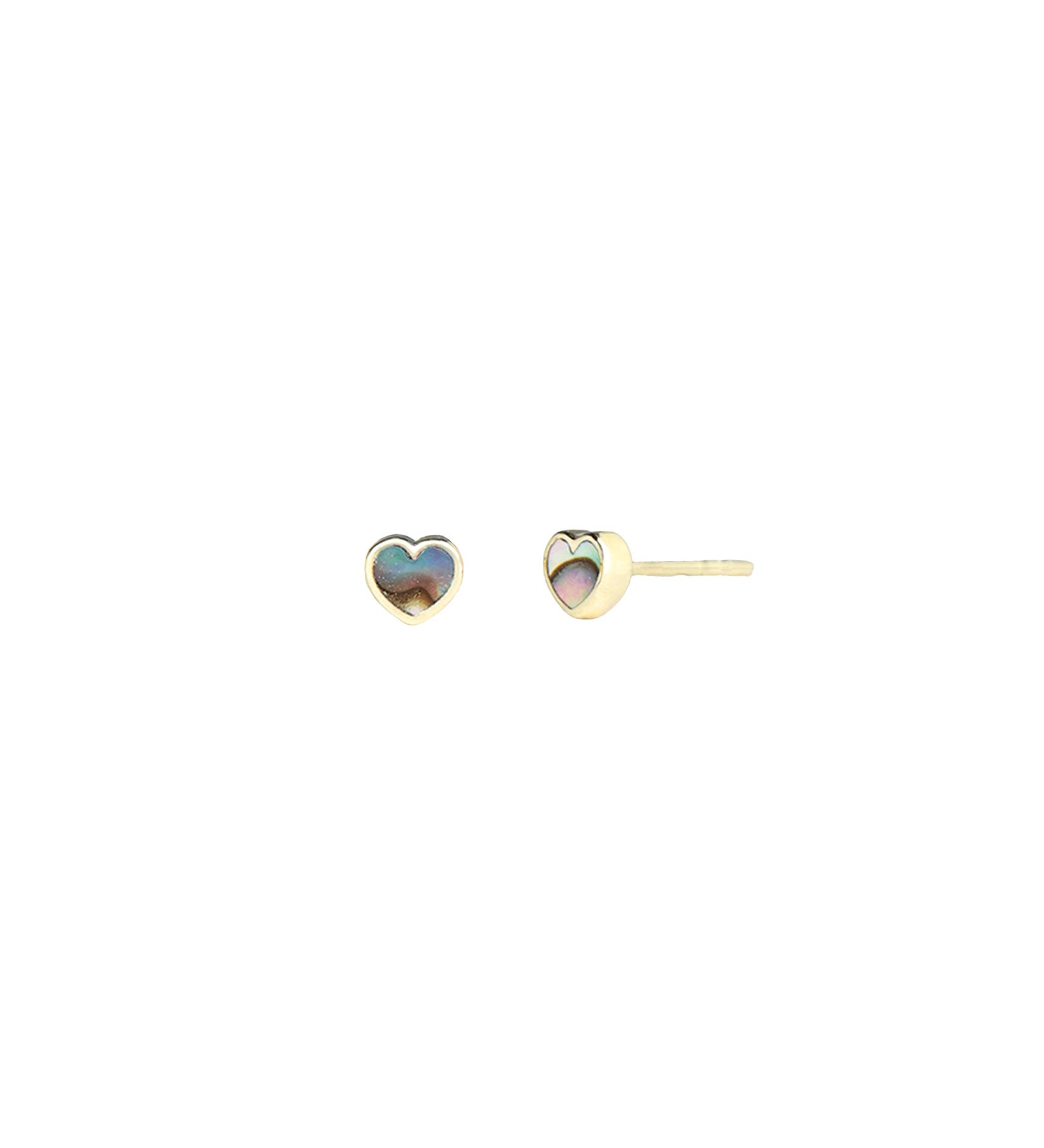 Kris Nations-Abalone Heart Stud Earrings-Earrings-Blue Ruby Jewellery-Vancouver Canada