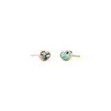 Abalone Heart Stud Earrings 18k Gold Vermeil, Abalone