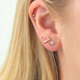 Shooting Star Stud Earrings 18k Gold Vermeil, Cubic Zirconia
