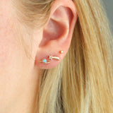 Shooting Star Stud Earrings 18k Gold Vermeil, Cubic Zirconia