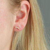 Shooting Star Stud Earrings 18k Gold Vermeil, Cubic Zirconia