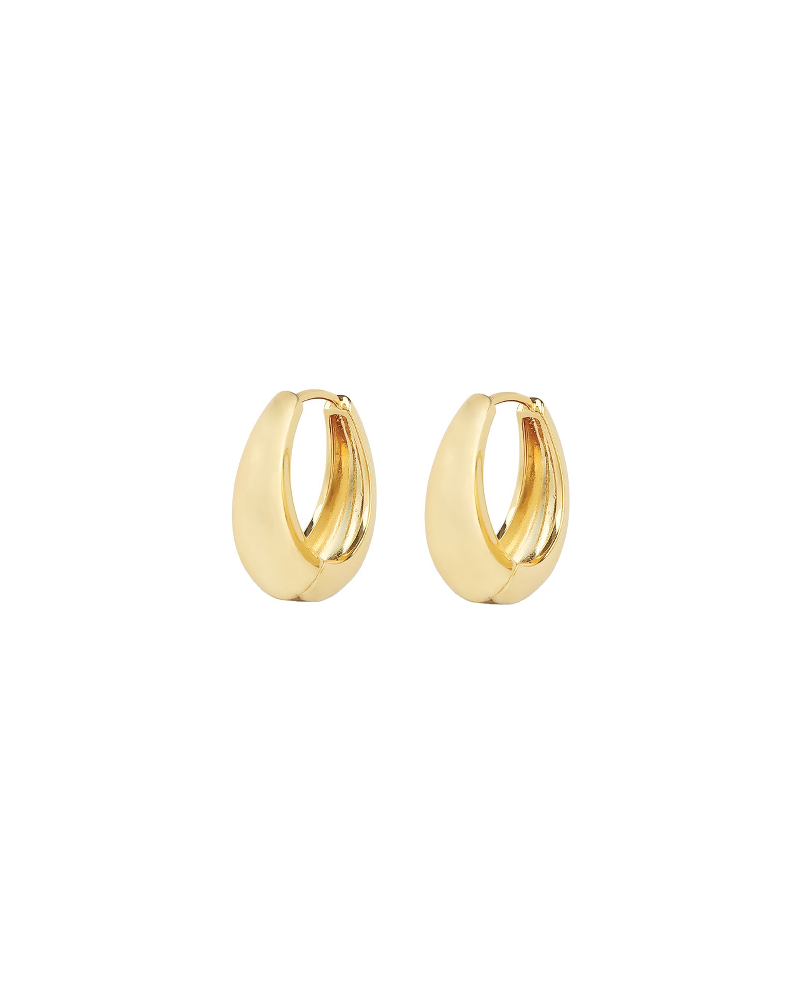 Luv AJ-Marbella Hoops-Earrings-18k Gold Plated-Blue Ruby Jewellery-Vancouver Canada